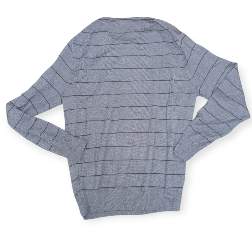 J.Crew Marina Wool Striped blue Base Layer lightweight sweater Men's Size Medium